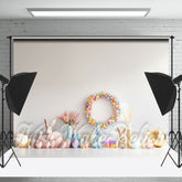 Weiß Wand Bunt Geschenk Hase Foto Ostern Hintergrund